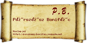Pórszász Bonifác névjegykártya